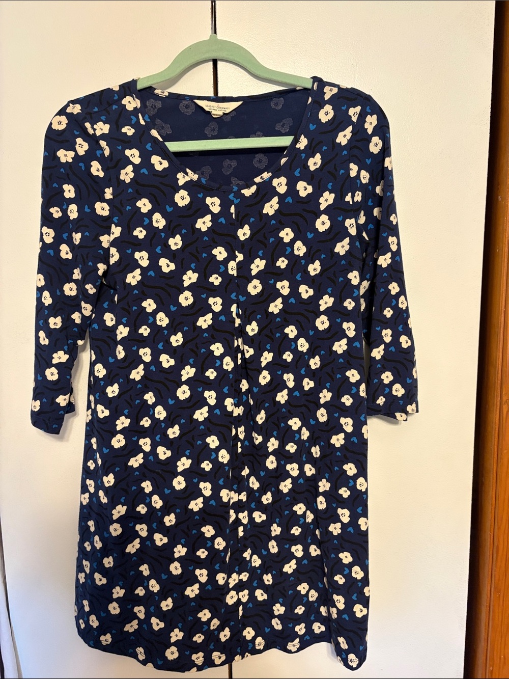 Seasalt Cornwall Navy Floral Tunic with Scoop Neck